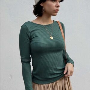 Eve gravel lili Ribbed Long Sleeve Top